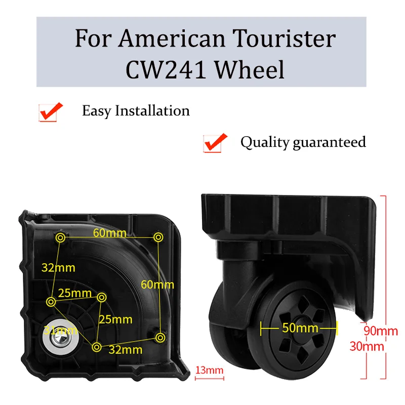 For American Tourist CW241 Luggage Universal Wheel Replacement Rod Box Accessories Combination Box Roller Pulley Quiet Wear