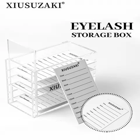 XIUSUZAKI False Eyelashes Storage Box 5 Layers Acrylic Pallet Lash Holder Display Stand Eyelash Extensions Makeup Tools Supplier