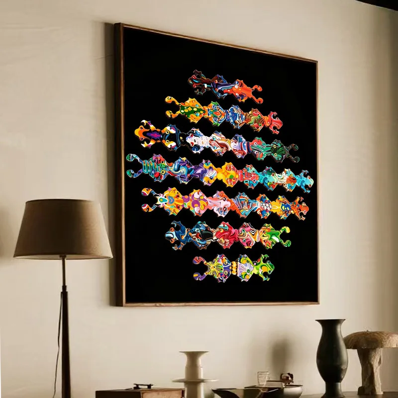 

Frog splicing toys complete different patterns to exercise hands-on ability, good color perception toy