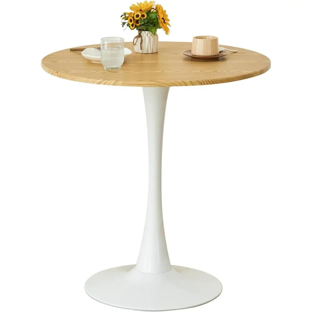 

Круглый обеденный стол Tulip Table or 2, Century Table с прочной металлической подставкой для кухни, бистро, кафе, отдыха (дуб, 24 дюйма)