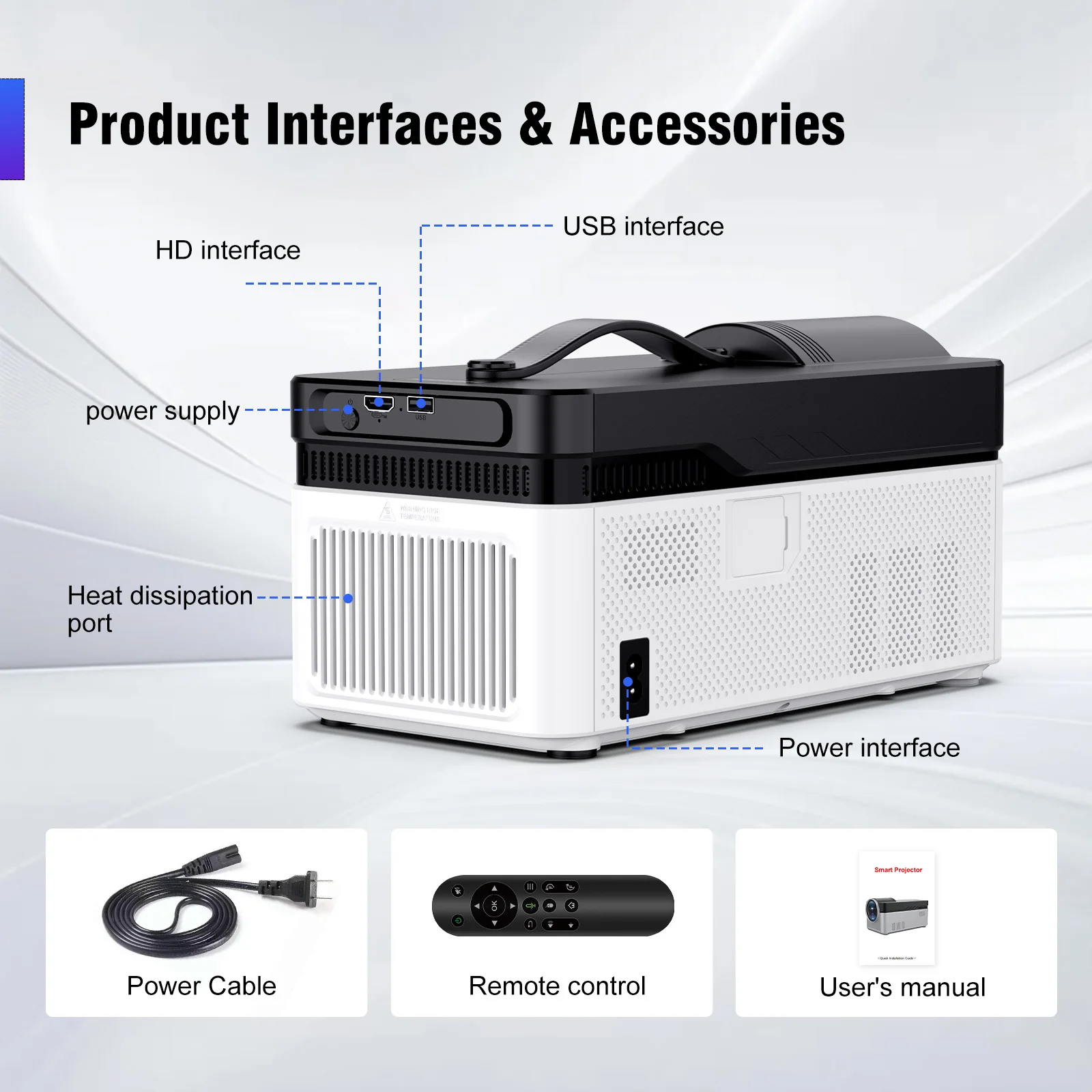 Magcubic Ultra-Kurzdistanz-Projektor HY450 mit Auto-Offset, 1080P, 8K, elektronischem Fokus, 900 ANSI, WiFi6, BT5.4, Allwinner H726, Sprachsteuerung – Detail 17