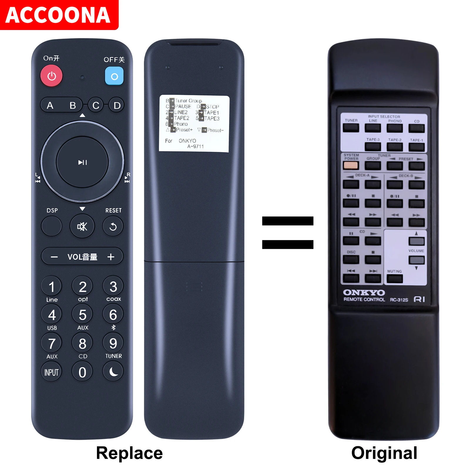 Remote control RC-312S RC-314S for ONKYO A-925 A-9511 A-9711 A-9911