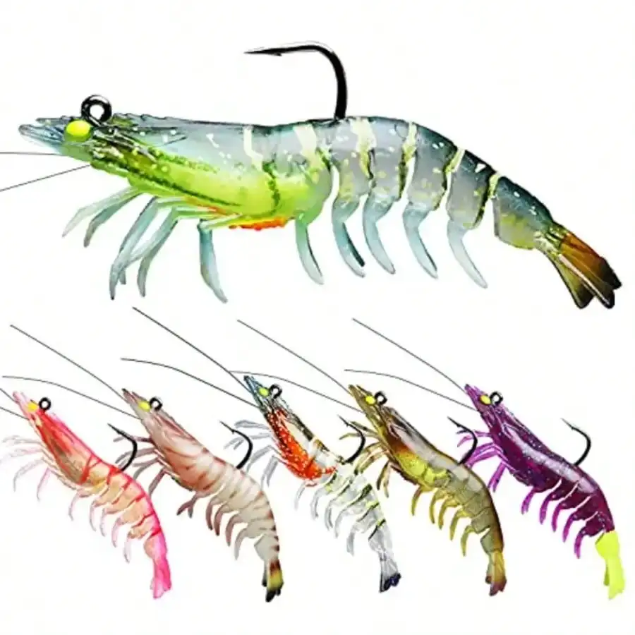 

Flexible Soft Shrimp Shape Fishing Lure Durable Plastic Material Vivid Swimming Effect Universal Artificial Bait Fit Freshwater Saltwater Bass Outdoor Angling Fishing Supplies