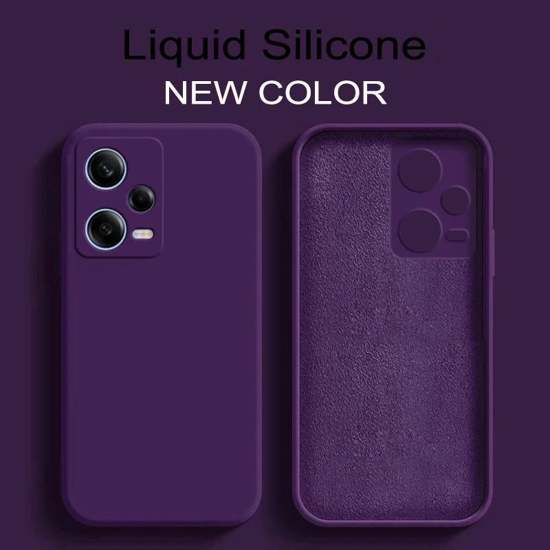 Capa Original de Silicone Líquido para Xiaomi, Redmi Note 12 Pro Plus, 5G, 4G, 5G, 12 S Turbo