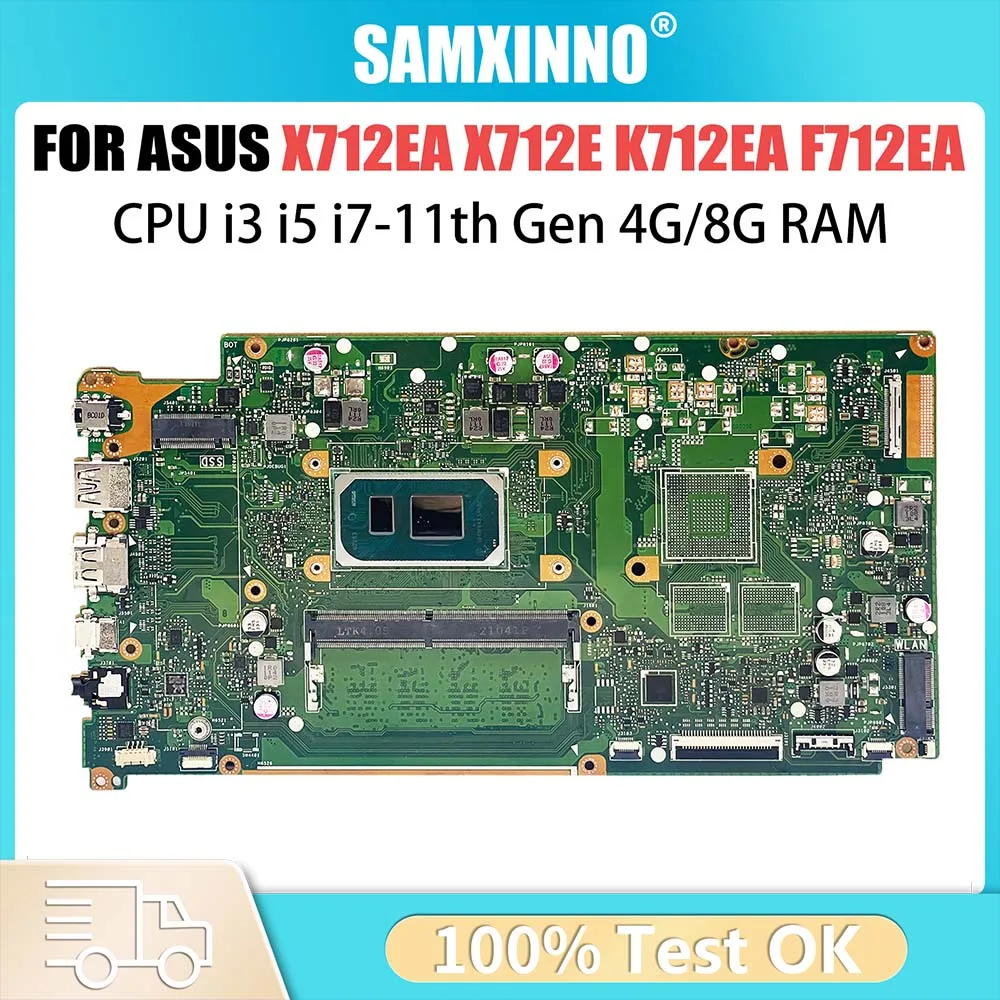 

Computer MainBoard For ASUS VivoBook X712EA X712E F712EA K712EA Laptop Motherboard With i3 i5 i7 11th Gen CPU 4GB 8GB RAM DDR4