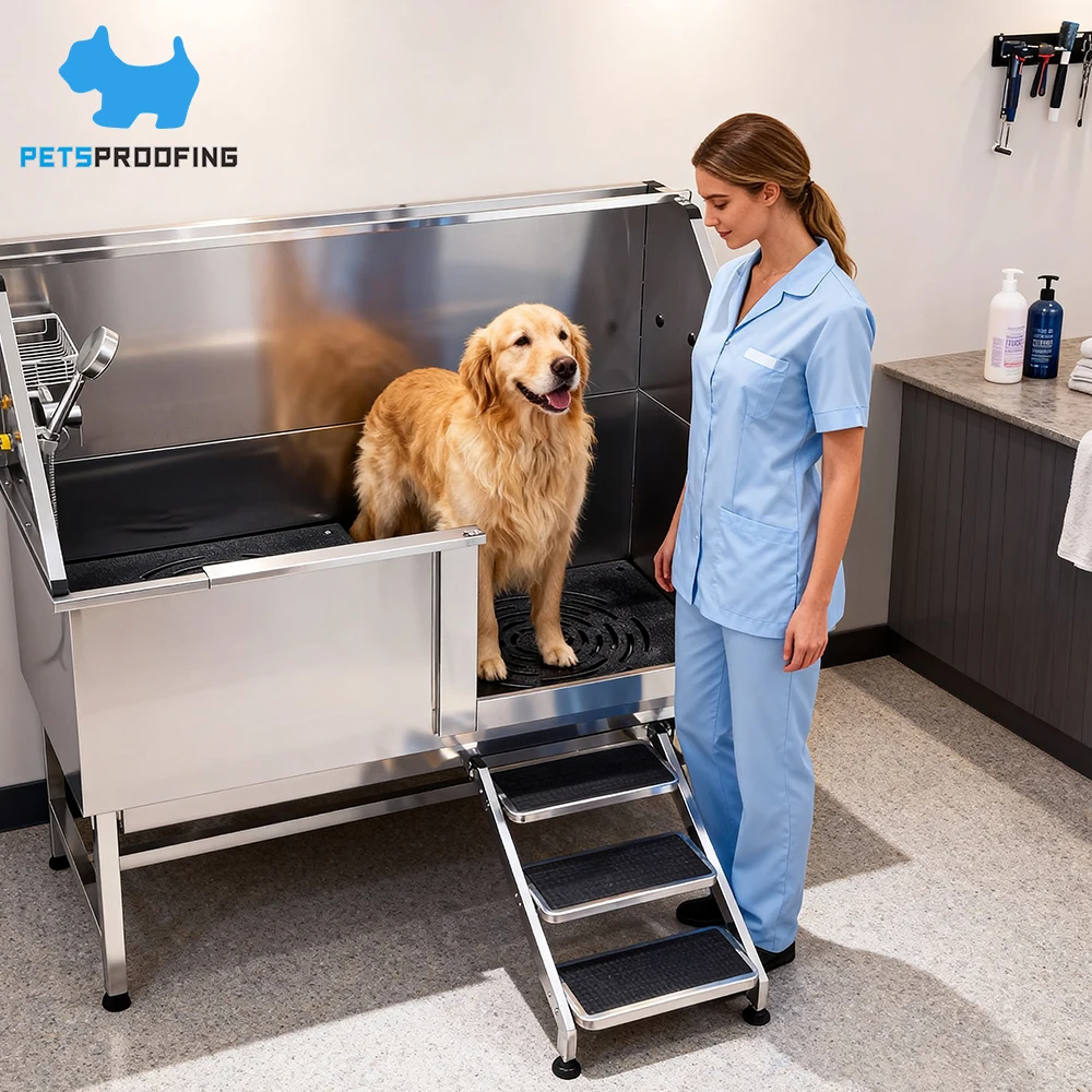 

50-дюймовая профессиональная ванна из нержавеющей стали для мытья собак крупных пород, экономия места, для использования в ванной комнате, с функциями для купания и чистки