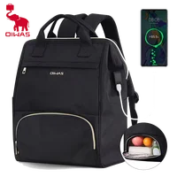 OIWAS Mochila de almuerzo para mujer, mochila para ordenador portátil de 15,6 pulgadas, mochila térmica aislada con puerto USB, hombres, viajes, trabajo, picnics, senderismo