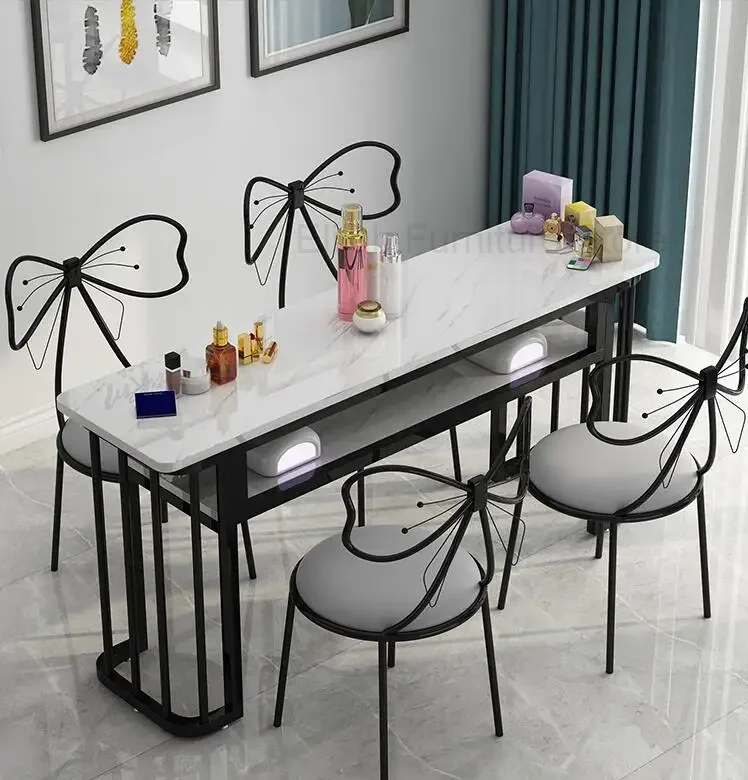 Manicure table and chair set net Red North European and American nail table simple economic single small double manicure table