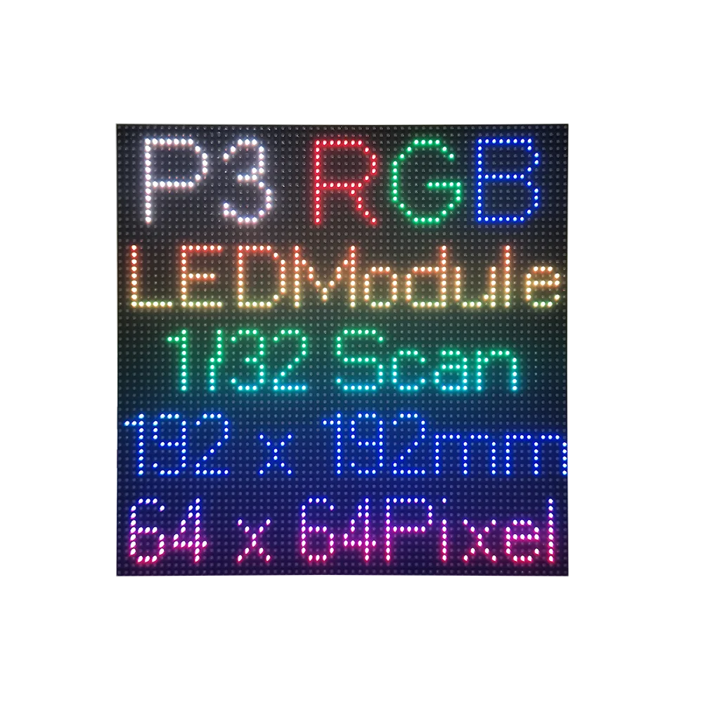 Paneles de pantalla LED a todo Color P3 64x64 192x192mm, módulo LED RGB 3 en 1 SMD, TV LED de pared de vídeo interior