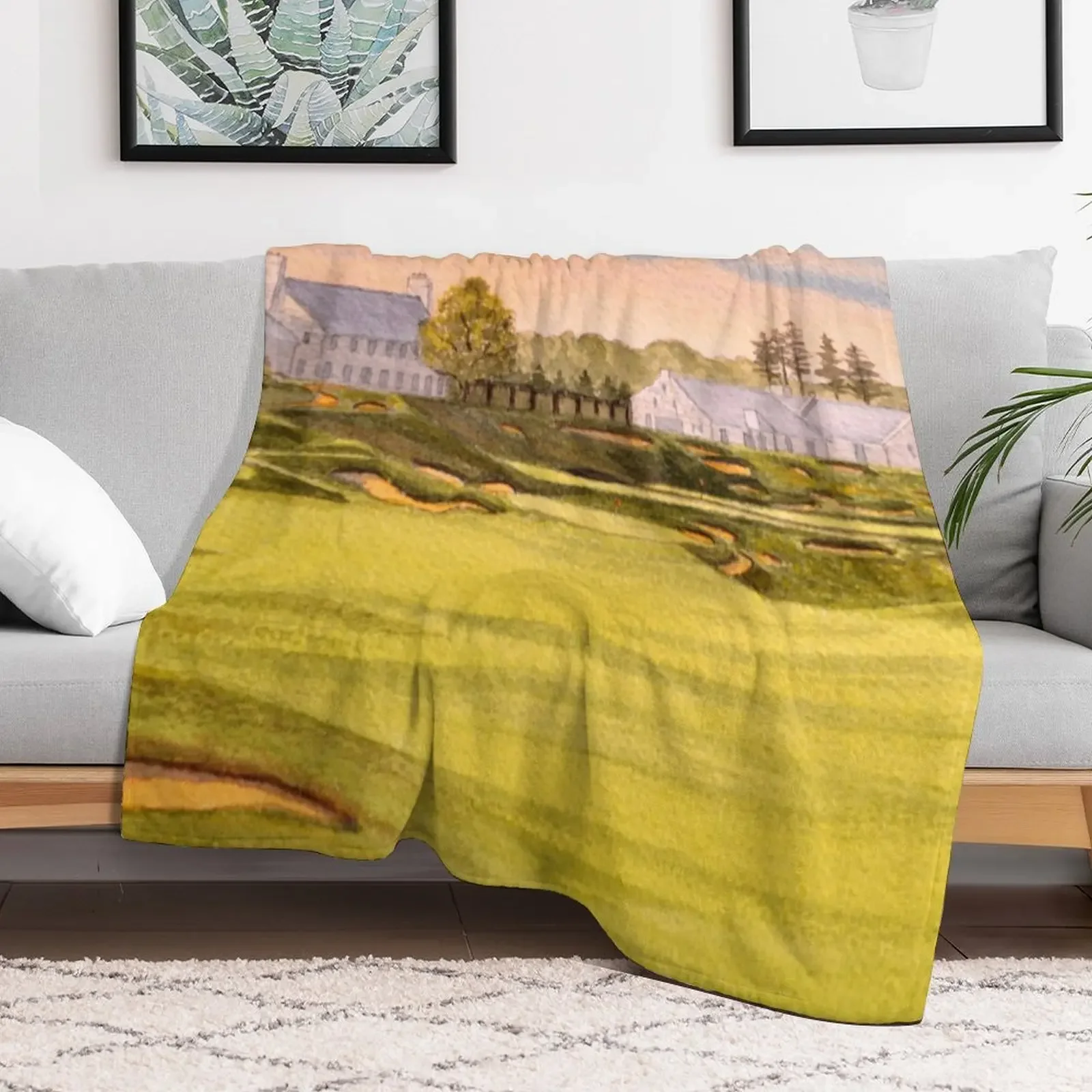 Whistling Straits Golf Course 9th And 18th Greens Throw Blanket Flannel Fashion Sofas Decorative Sofas Thin Blankets