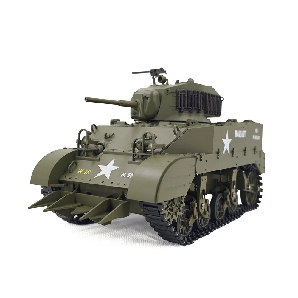 Cross Border Warehouse Soldier Customer, American Stuart M5a1 Full-Scale Smoke Simulation Electric Remote-Controlled Tank Model