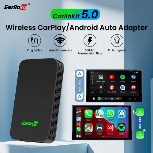 CarlinKit 5,0 CarPlay Android Auto adaptador inalámbrico Dongle para Toyota Mazda Vw Peugeot Havel Jeep Cadillac Chevrolet Ford, etc.