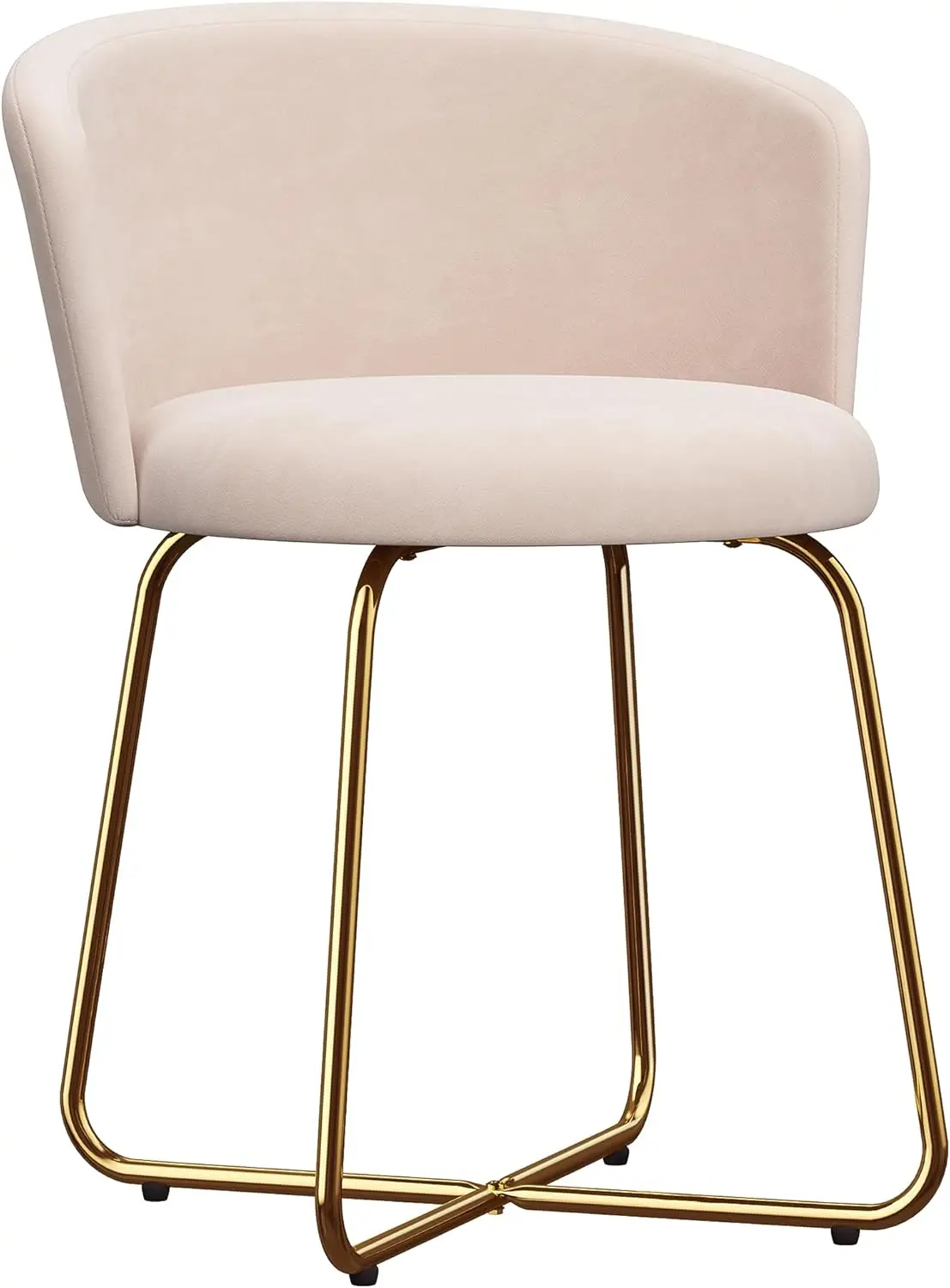 Gold Metal Vanity Stool for Makeup Room or Bathroom, Elegant Design