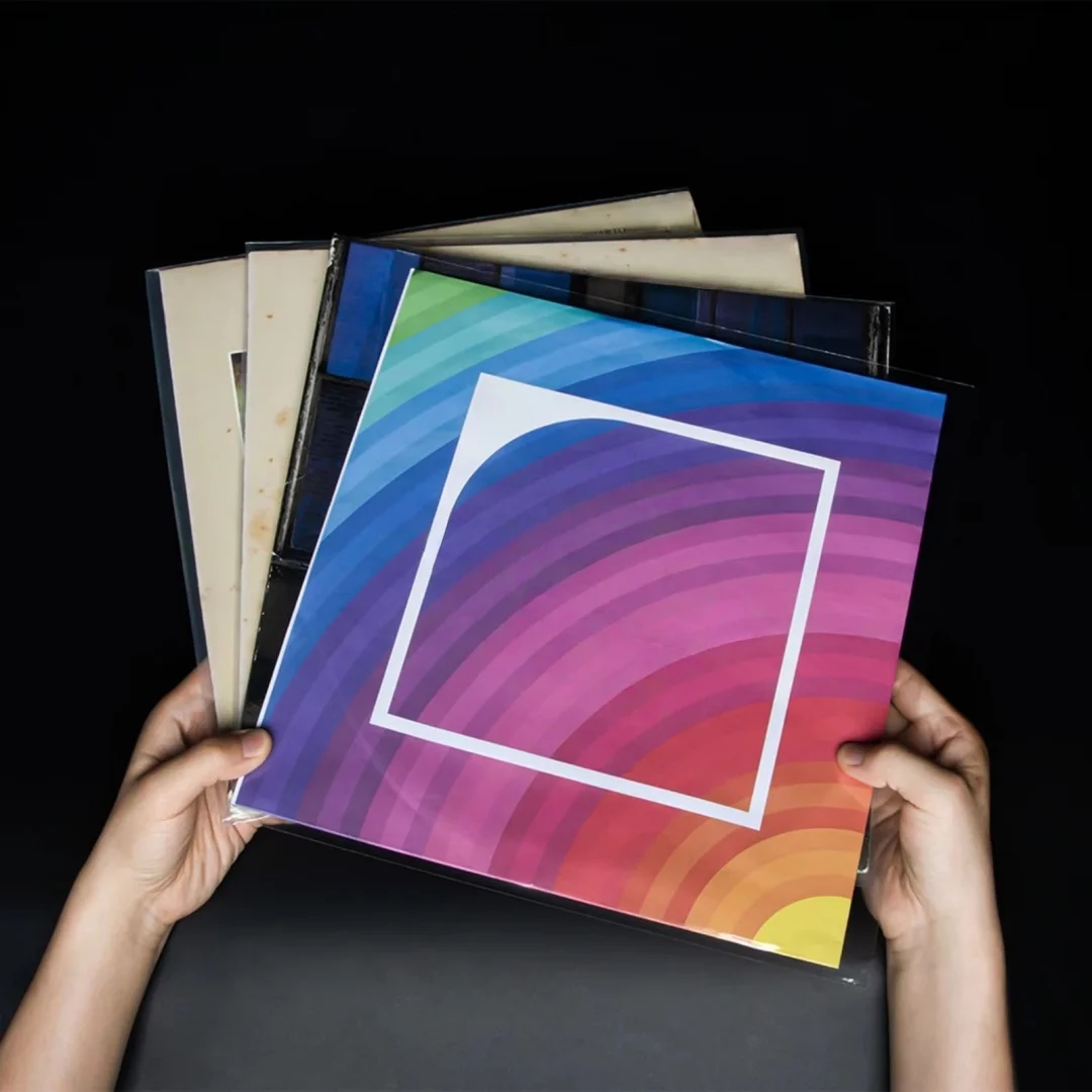 Vinyl Outer Record Sleeve 12 Inch,Crystal Clear Album Cover Fit for Most 12'' Single & Double LPs,No-Seal Flap for Easy Access