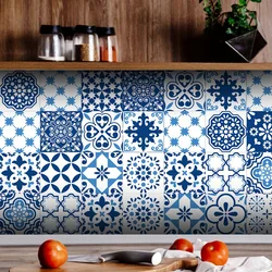 1 roll bohemian pattern waterproof thickened self-adhesive moisture-proof kitchen stickers, home decoration wall stickers