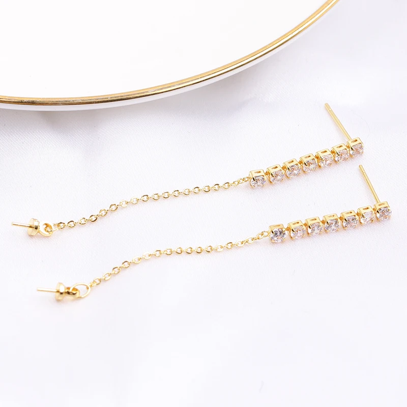 1 Pair E326 Gold Plated Copper S925 Silver Needle Pearl Stud Earrings Findings Jewelry Making DIY Jewelry Accessories