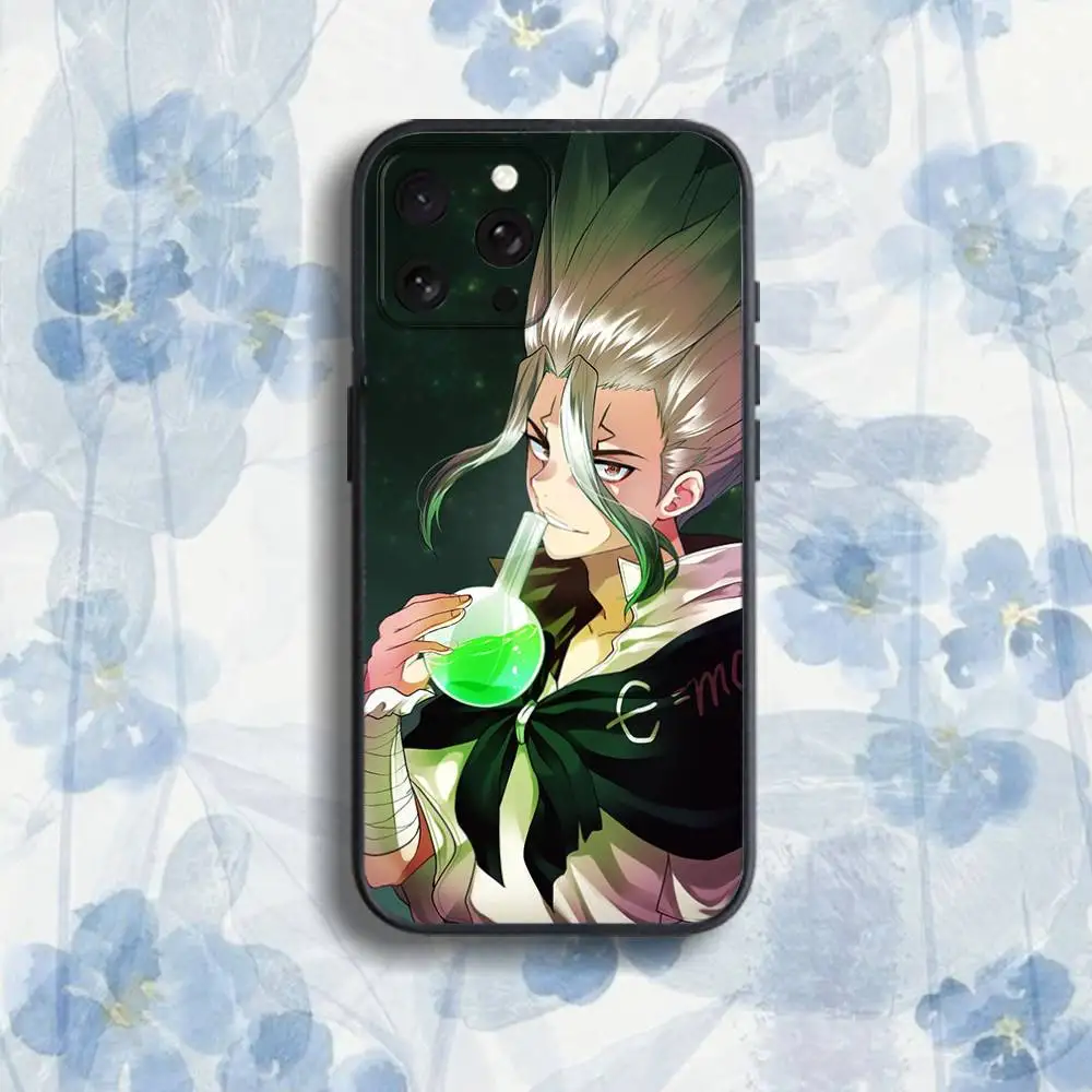 Funda de teléfono Dr S-Stone para iPhone 17,16,15,14,13,12,Pro,Max,Plus,E,SE4,Air,Mini caja suave negra