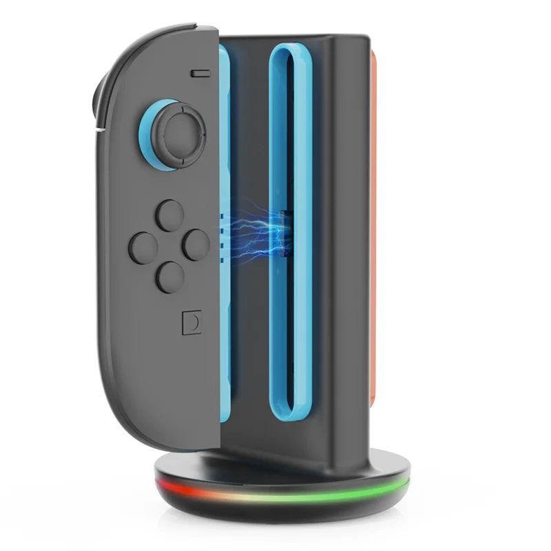 FFYY-Switch 2用充電ドック、Switch 2用充電スタンドドック、Type-C電源&9 RGBライトモードコントローラースタンド、急速充電スタンド