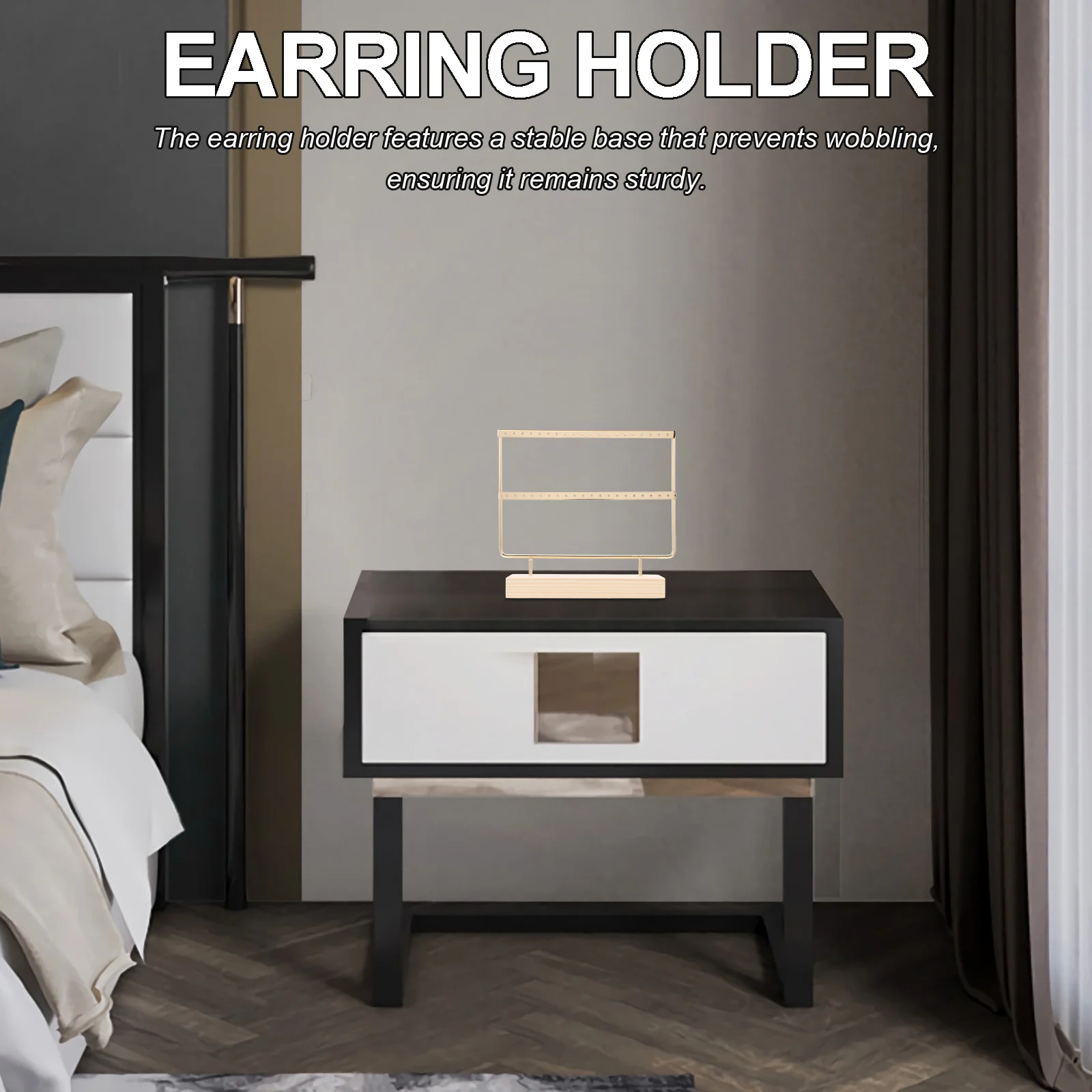 Earring Organizer Stand Multi-Layer Jewelry Holder Durable Iron Construction Stable Base Earring Holder Jewelry Organizer