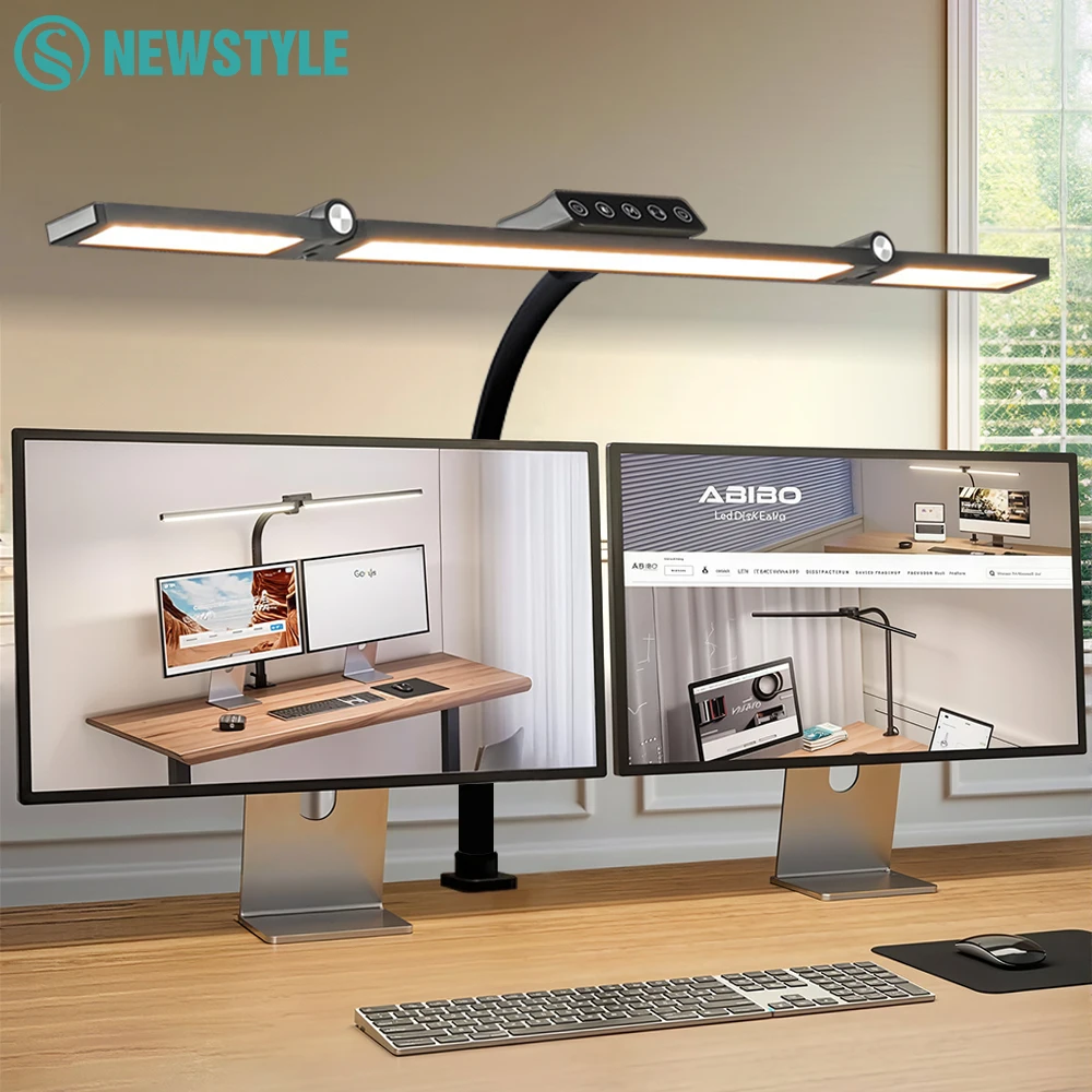 

24W Three-Head Foldable Eye-Caring LED Desk Lamp with Remote Control 1500LM Stepless Dimming Flexible Gooseneck Office PC Lamp