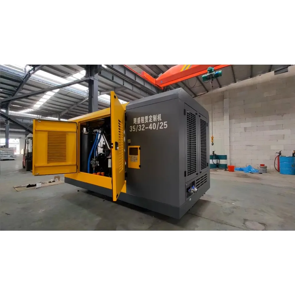 35 Bar Industrial Diesel Screw Air Compressor Two Stage Compression High Pressure Lubricated Motor 220V Durable Machine