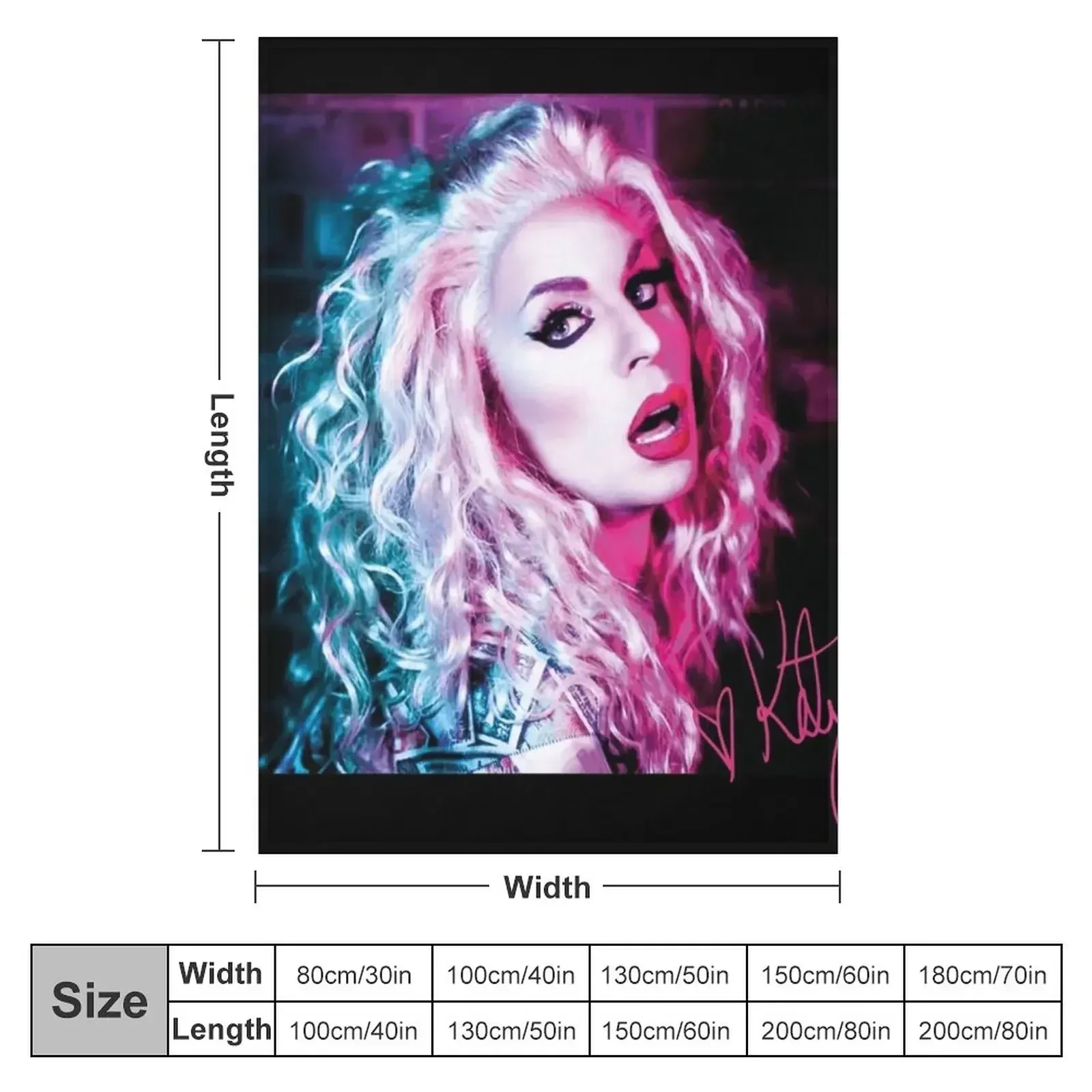Katya Zamo || blue & pink + signature Throw Blanket Camping Designers Comforter Soft Plaid Blankets