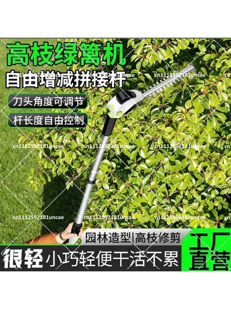 Cordless Extendable Pole Hedge Trimmer, Lithium Battery Electric Pruner for Garden Tree Tea Plant