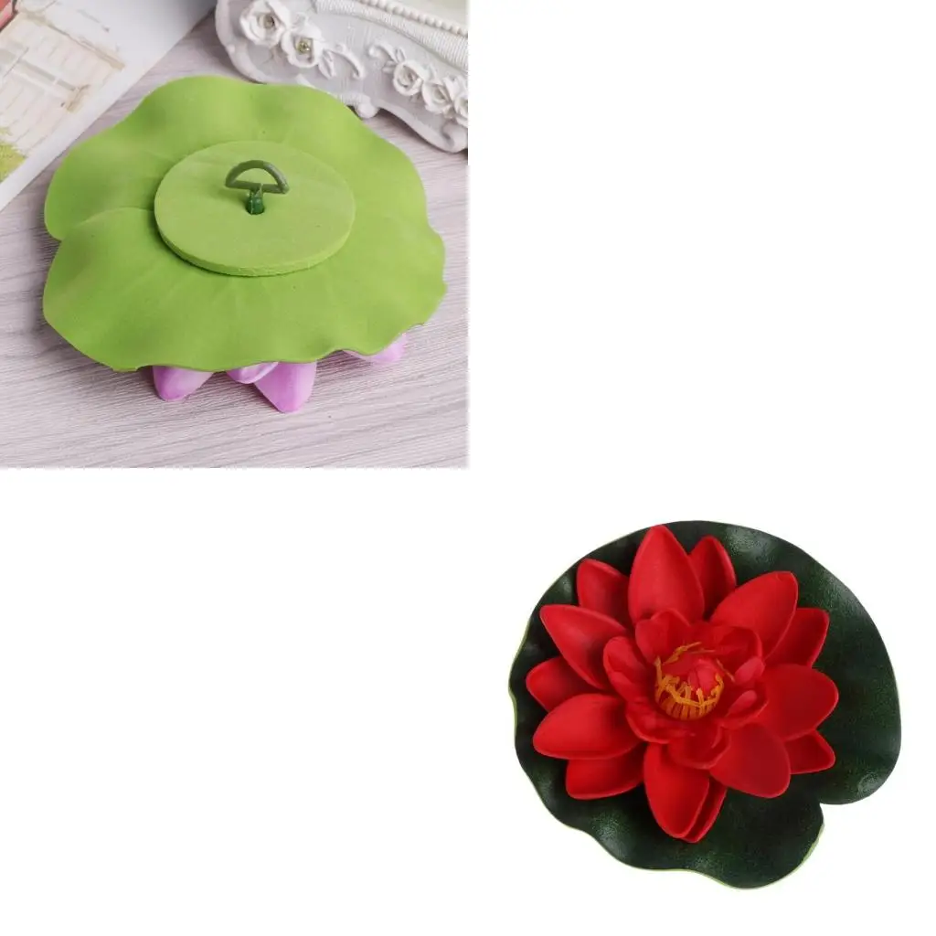 Artificial Fake Floating Flowers Lotus Water Plants Garden for Tank Pond