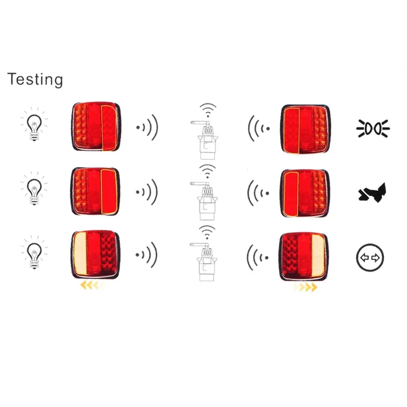 Wireless Trailer Lights Kit For Towing Truck, Rechargeable LED Tow Light With Magnetic For Boat Trailer RV