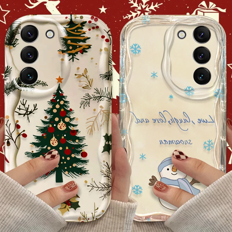 Bacca عيد الميلاد موجة الحال بالنسبة لسامسونج غالاكسي S25 S24 S23 S22 S21 الترا زائد S20 FE A73 A72 A71 A56 A55 A54 5G A51 4G الغطاء الخلفي