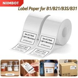 NIIMBOT ป้ายความร้อนสําหรับ B1 B31 B21 B3S ขนาดเล็กธุรกิจ Self-Adhesive สติกเกอร์สําหรับ DIY Barcode/ราคา/ชื่อ/ภาพ/โลโก้/แท็กบ้าน