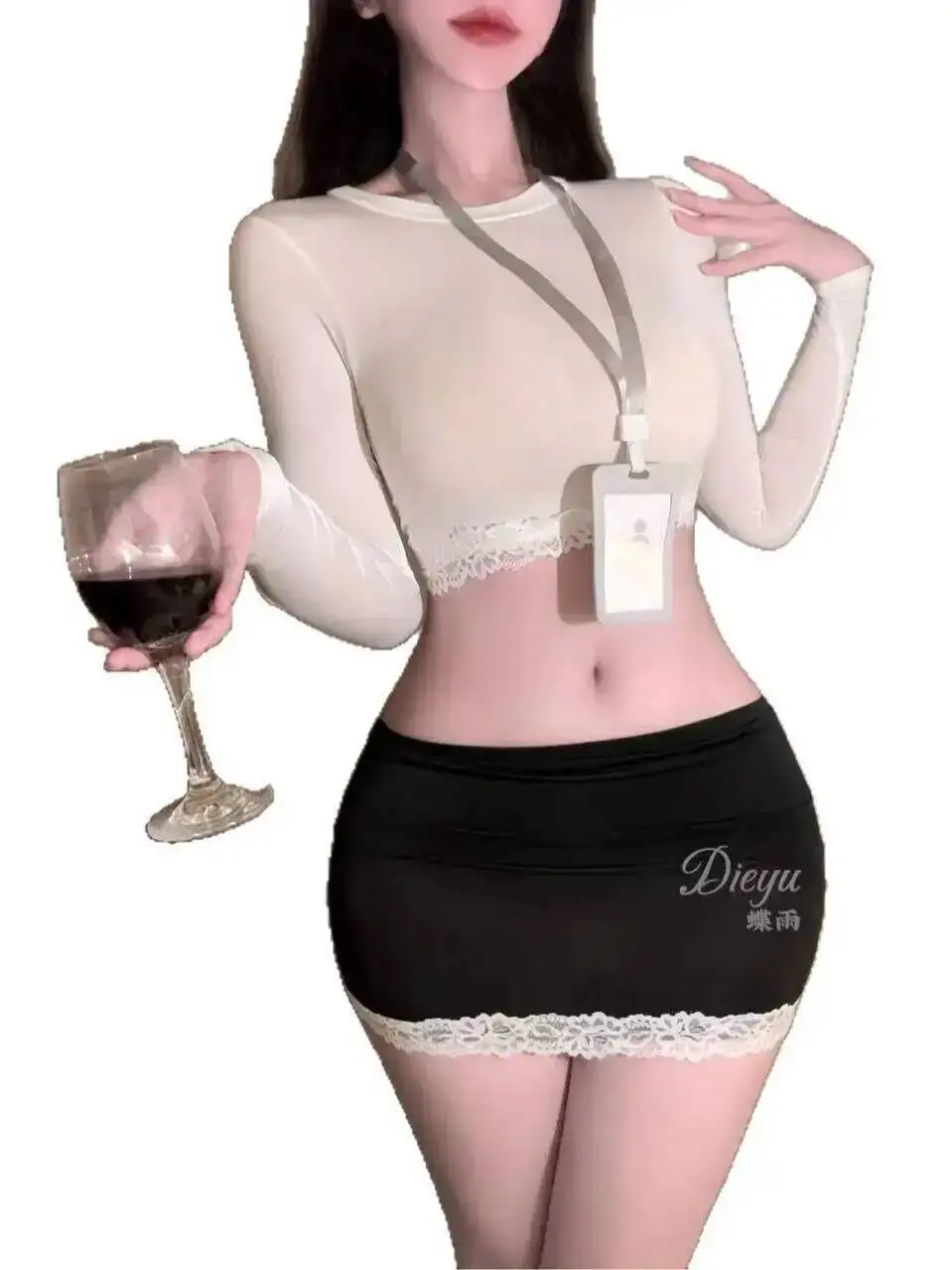 ชุดเดรสเข้ารูปสไตล์เซ็กซี่สำหรับทำงาน ชุดยูนิฟอร์มเลขาสุดหรู แขนยาว ดีไซน์เย้ายวน ชุดมินิเดรสแฟชั่นใหม่ปี 2025 สำหรับผู้หญิง รุ่น V9BL