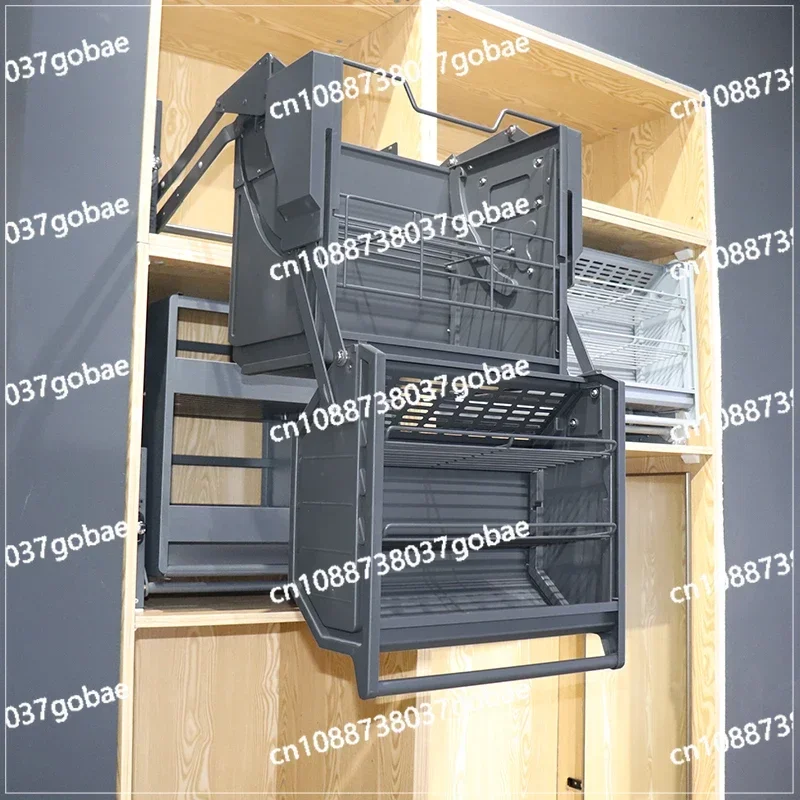 Double-Body Storage 500 Deep Kitchen Refrigerator Top Cabinet Cabinet Lifting Pull Basket Linkage Lower Pull Rack