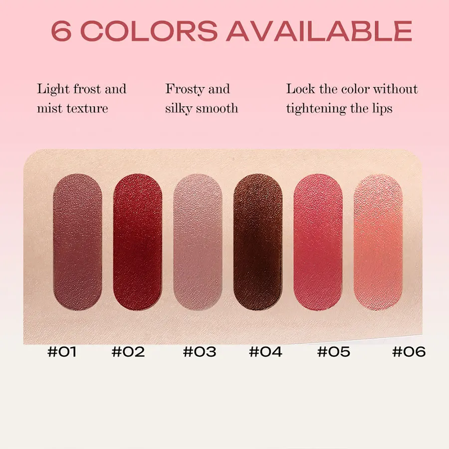 أحمر شفاه LIONDANCE مخملي غير لامع عاري ناعم داكن اللون عالي المصطبغة يدوم طويلاً مقاوم للماء بلسم شفاه للنساء هدية للفتيات