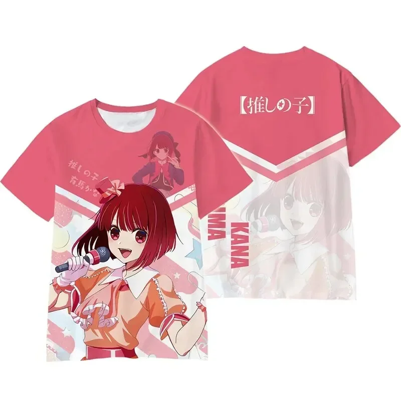 Summer Men's T-shirt Anime Oshi No Ko 3D Printed for Women Street Casual Fashion Short-sleeved O-collar Children Loose Tees Tops