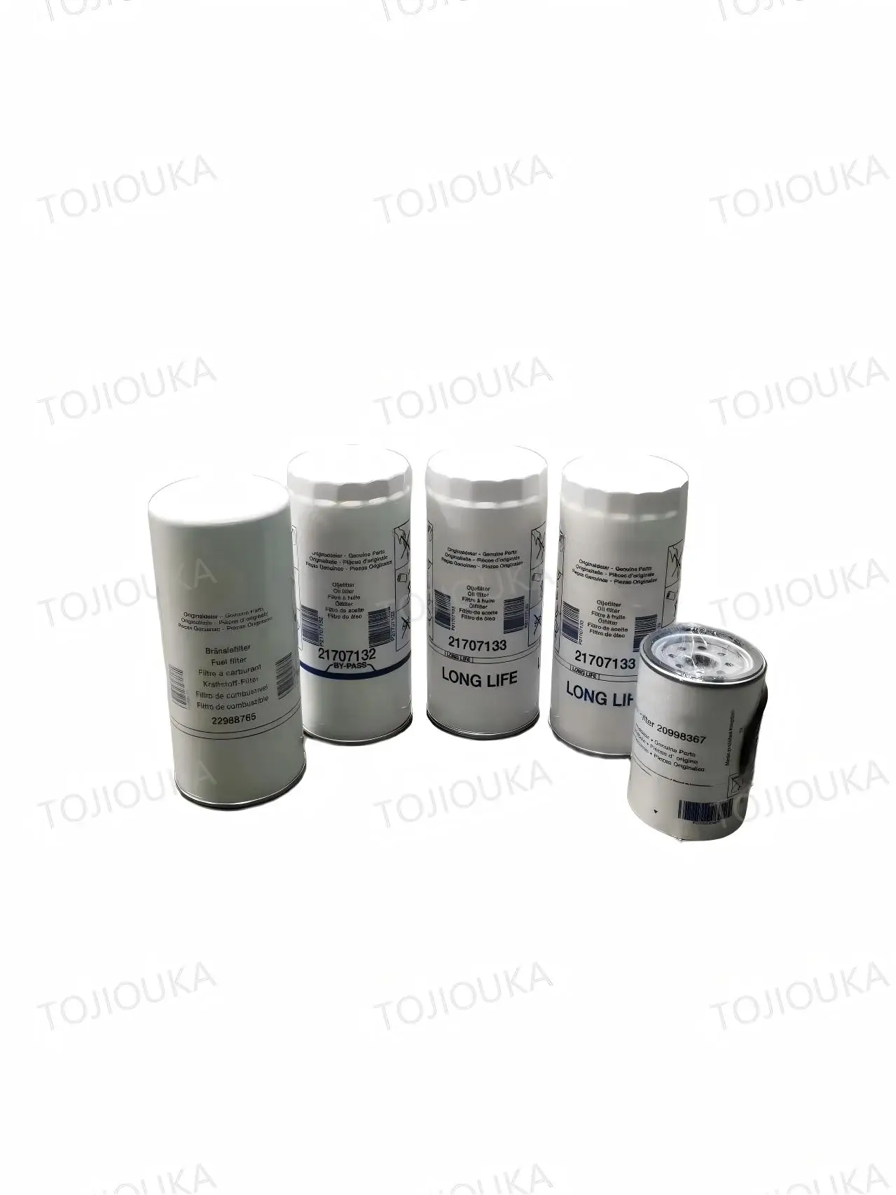 

5 шт., подходящие для замены комплекта топливных и масляных фильтров для грузовиков Volvo, номера 20998367, 22988765, 21707133, 21707132