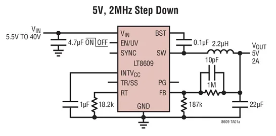 LT8609EMSE LT8609IMSE LT8609HMSE - 42V, 2A/3A Peak Synchronous Step-Down Regulator with 2.5uA Quiescent Current