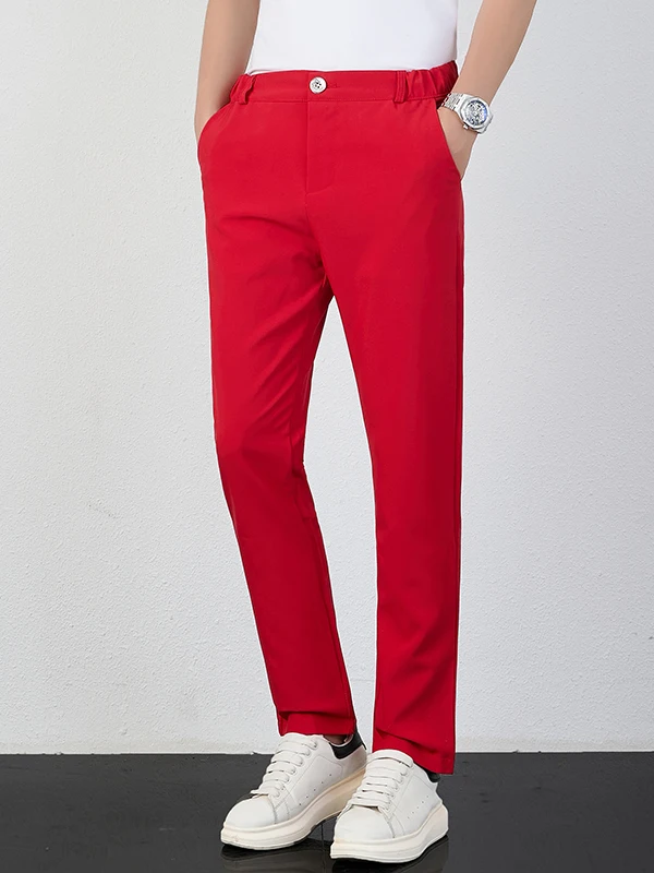

2025 New Men's Casual Pants Straight Leg Faion Busin Long Trousers Lightweight Luxury Spring Autumn Seasonal Wear
