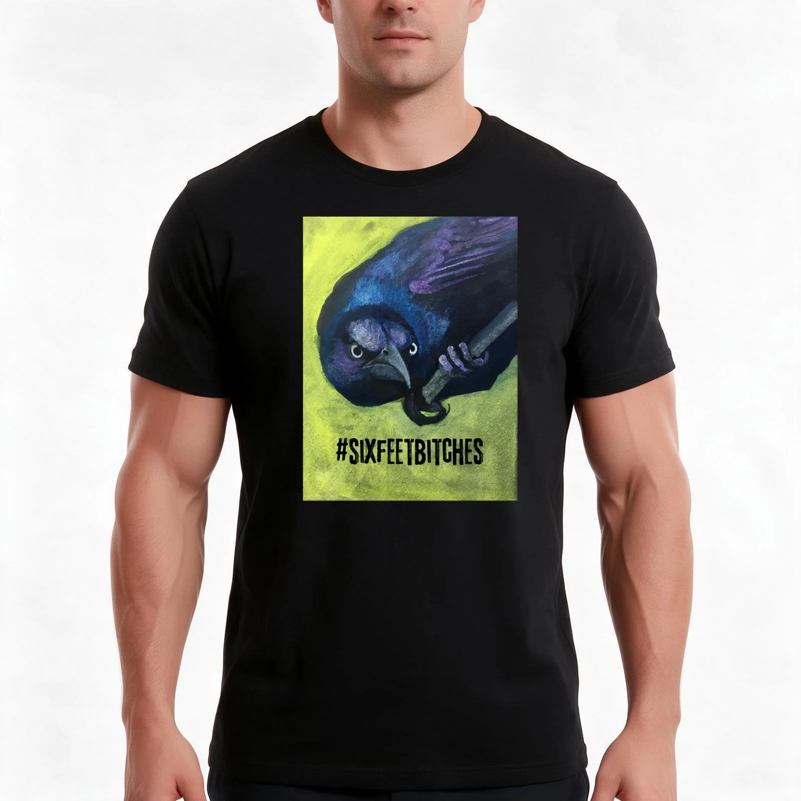 Bird with attitute telling you to back off and keep your distance T-Shirt Summer Casual Cotton Tee Oversized Streetwear Tops