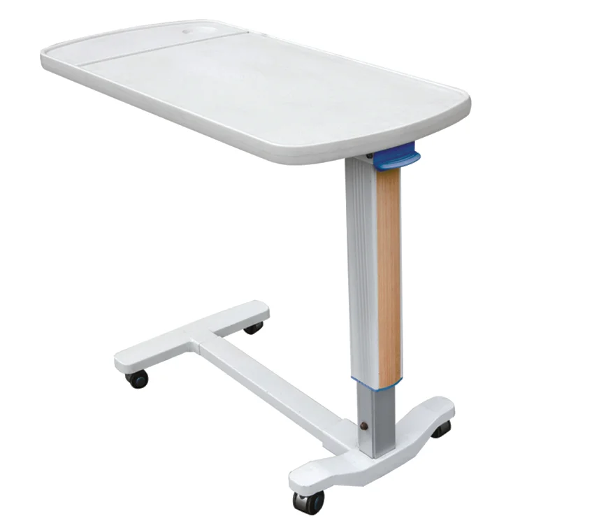 ABS Material Mobile Dining Table for Hospital Bed Dining Table White Hospital Overbed-table