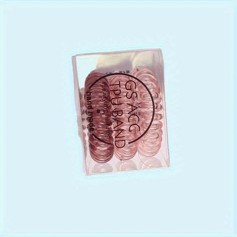 

2PCS Telephone Wire Hair Elastics Colorful Spring Coil Hair Bands Traceless No Damage Hair Ties for Women