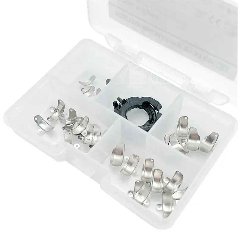 Sistema de matriz seccional Dental, bandas de matriz de Metal contorneadas seccionales, anillo de sujeción de resina, alicates para dentistas, 30