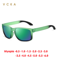 VCKA Driving Myopia Sunglasses Men Women Polarized Brand Designer Glasses Square TR90 Frame Custom Prescription Len -0.5 to -6.0