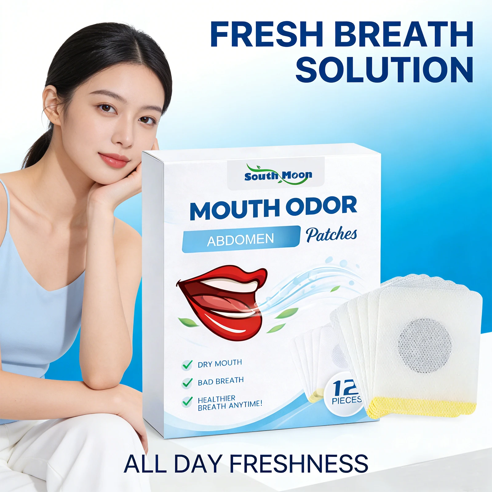 Abdomen Patches for Fresh Breath Breathable Long-Lasting Comfort Improve Bad Breath Portable Body Care Patch No Oral Contact