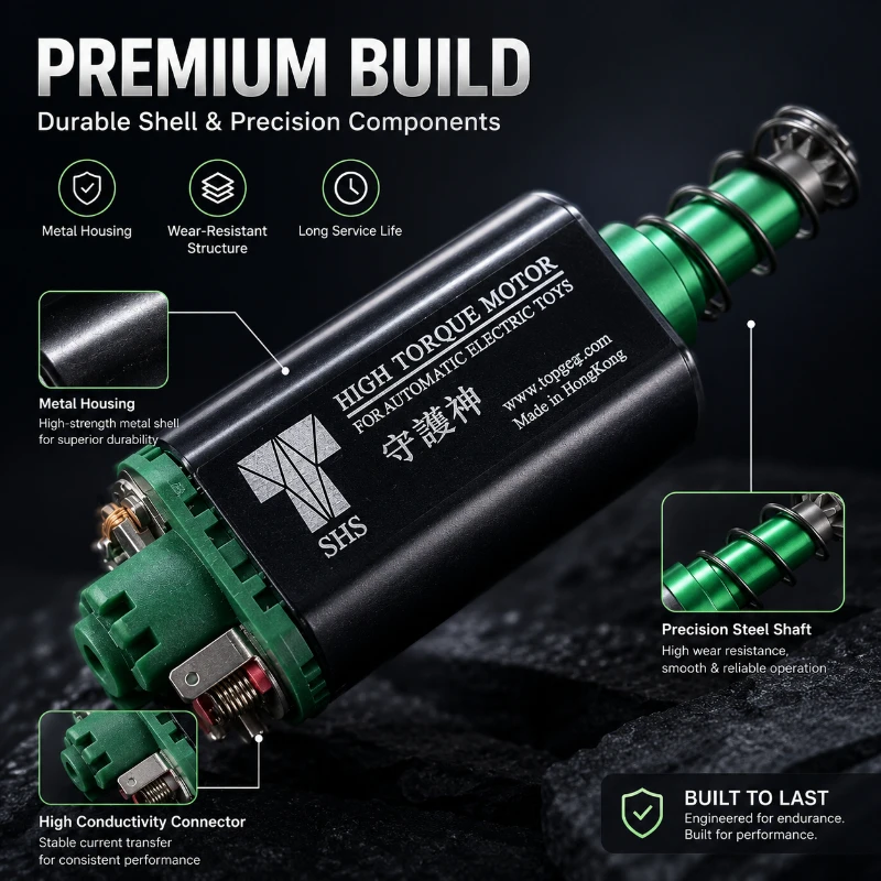 SHS Premium High Output Electronic Motor With Spring Loaded Gear Shaft Anti Friction Structure Collection Assembly Fittings