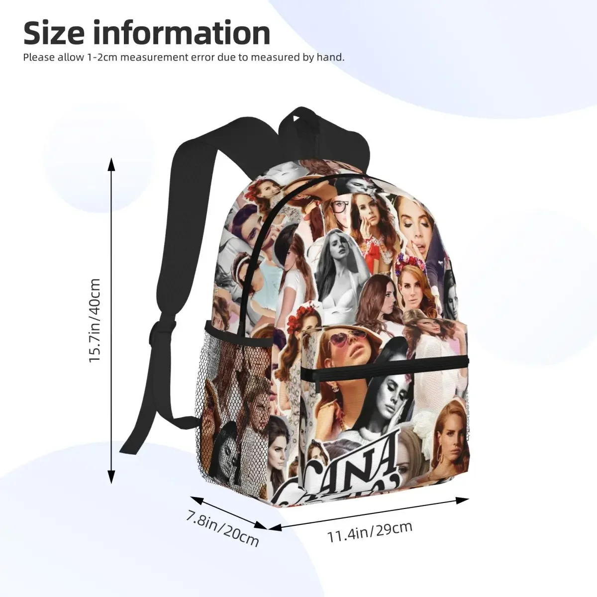 Lana Del Rey Singer Student Backpack School Bag Hiking Travel Daypack for Men Women Fashion Bookbag Shoulder Bags