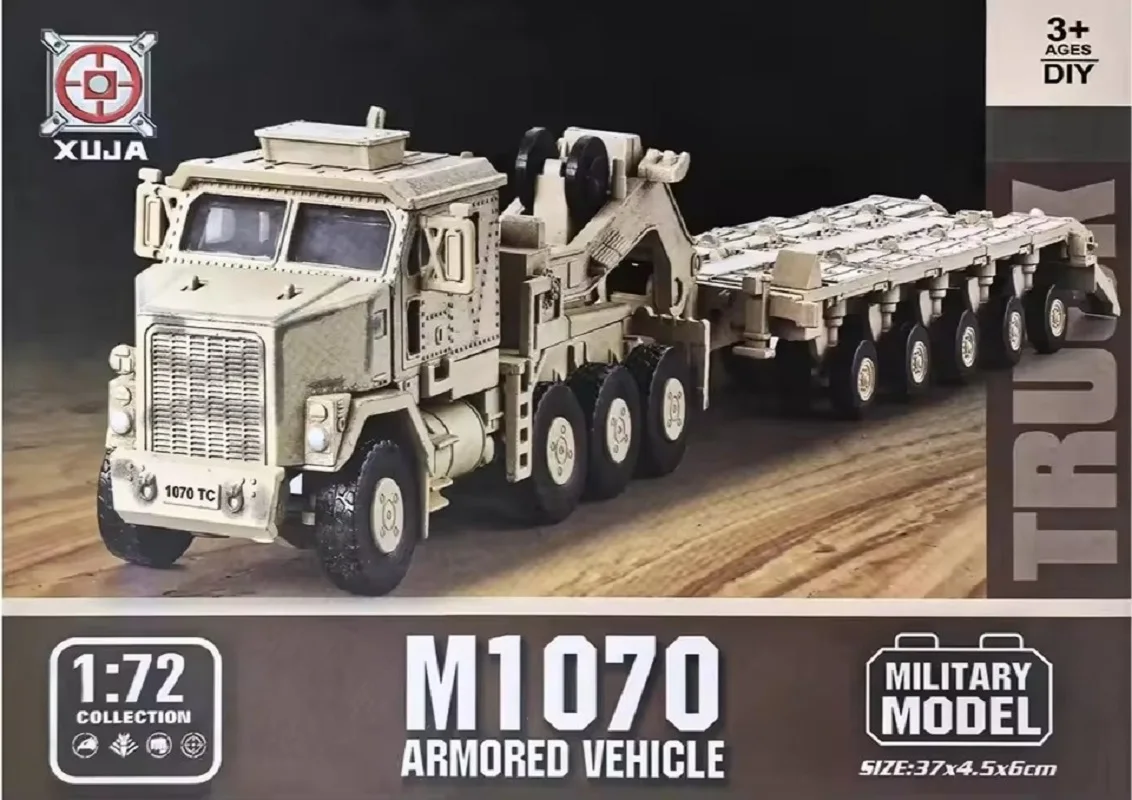 مقياس 1:72 مركبة M1070 مركبة مواصلات اللبنات تجميع اللعب نموذج سيارة ABS المواد عناصر ديكور المنزل لعشاق