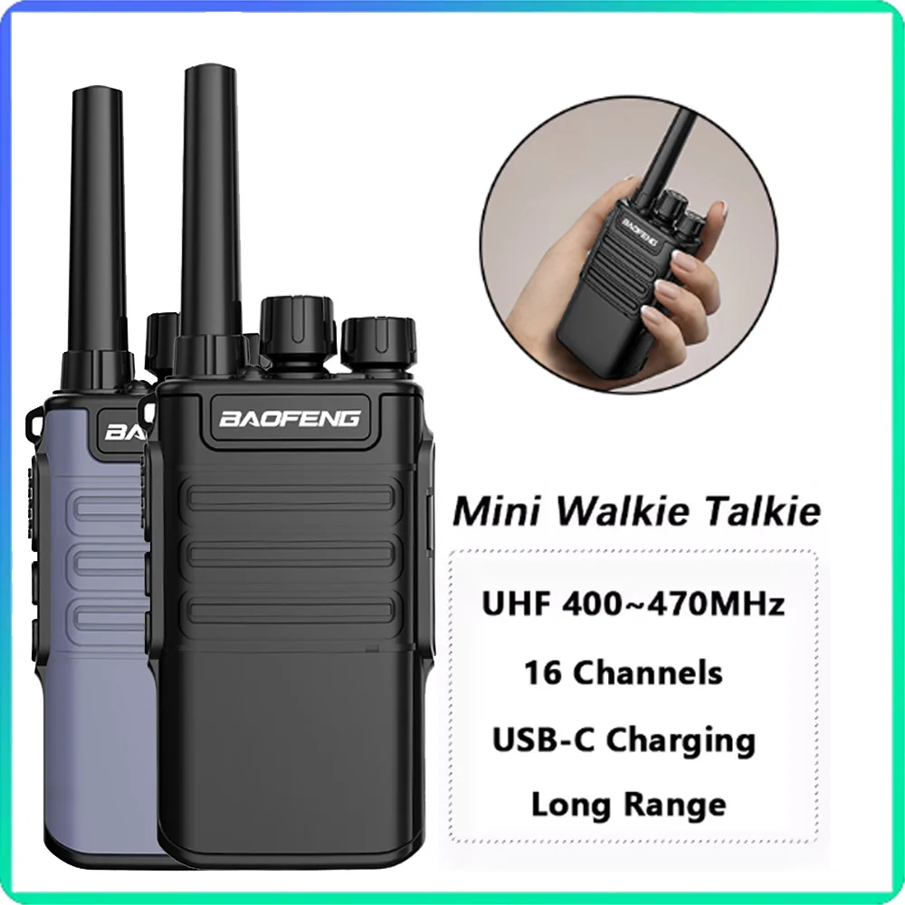 2 шт. BF-V8 портативная двусторонняя рация 5 Вт UHF 400 ~ 470 МГц мини двусторонняя радиосвязь USB зарядное устройство для кемпинга для детей подарок на день рождения