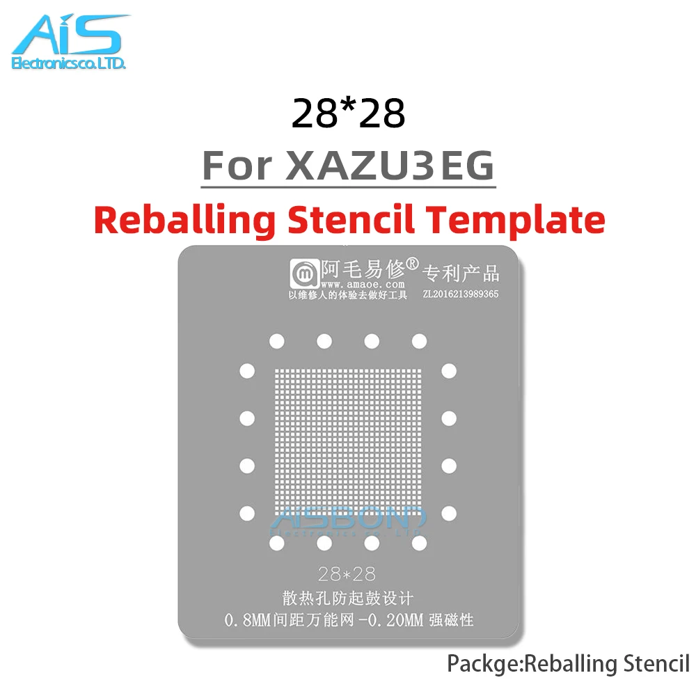 Amaoe BGA784 BGA Reballing Stencil Template Station For XAZU3EG Chip Positioning Plate Plant tin net Steel mesh
