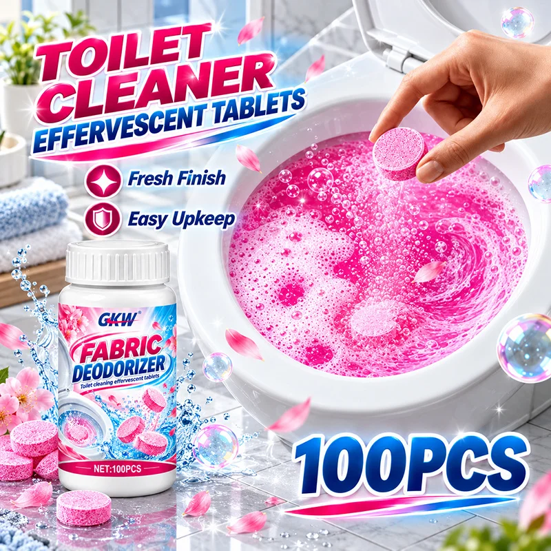 100-Pack Toilet Bowl Cleaning Effervescent Tablets - Dissolves Urine Stains & Limescale, Removes Yellow Stains, Eliminates Odors
